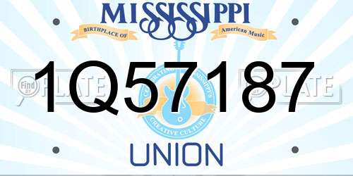 1Q57187 Mississippi License Plate
