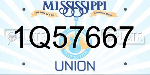 1Q57667 Mississippi License Plate