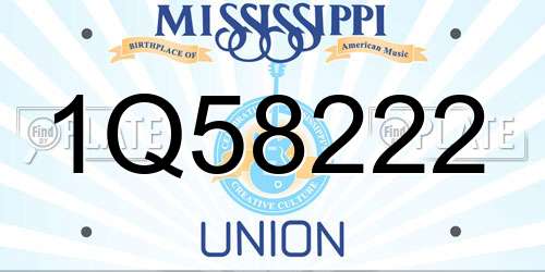 1Q58222 Mississippi License Plate