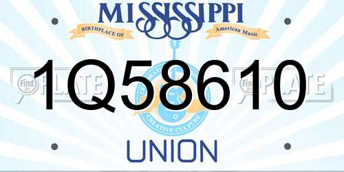 1Q58610 Mississippi License Plate