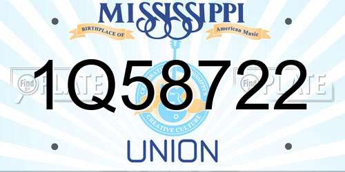 1Q58722 Mississippi License Plate