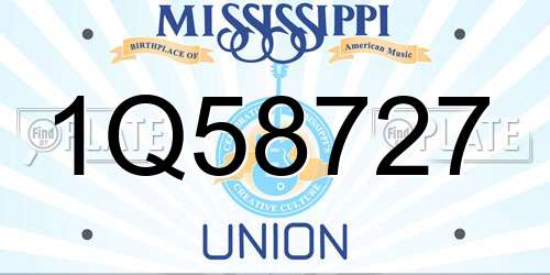 1Q58727 Mississippi License Plate