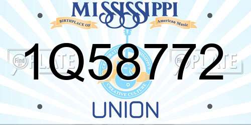 1Q58772 Mississippi License Plate