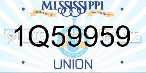 1Q59959 Mississippi License Plate