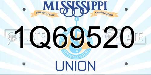 1Q69520 Mississippi License Plate