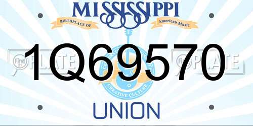 1Q69570 Mississippi License Plate