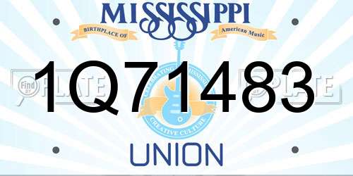 1Q71483 Mississippi License Plate