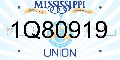1Q80919 Mississippi License Plate