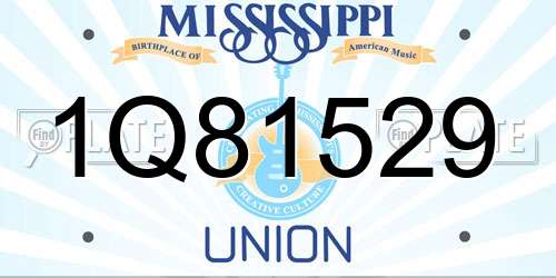 1Q81529 Mississippi License Plate