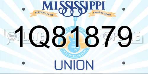 1Q81879 Mississippi License Plate