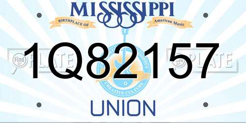 1Q82157 Mississippi License Plate