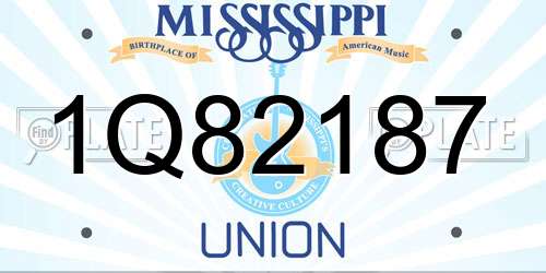 1Q82187 Mississippi License Plate