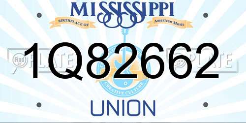 1Q82662 Mississippi License Plate