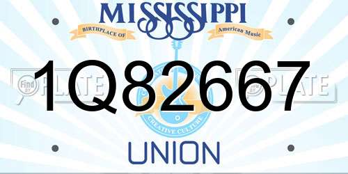 1Q82667 Mississippi License Plate