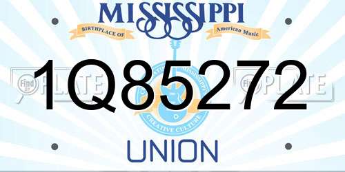 1Q85272 Mississippi License Plate