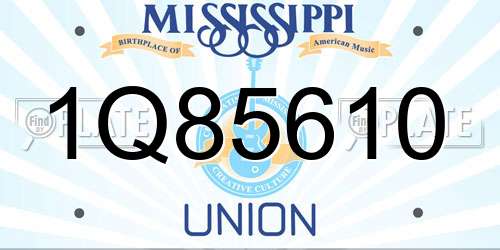 1Q85610 Mississippi License Plate