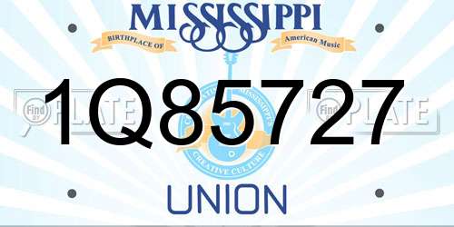 1Q85727 Mississippi License Plate