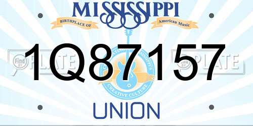 1Q87157 Mississippi License Plate
