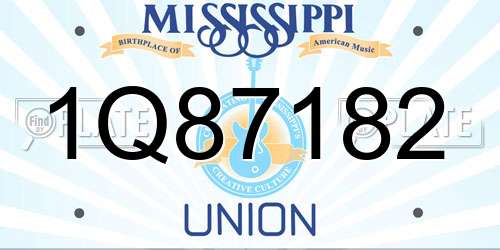 1Q87182 Mississippi License Plate