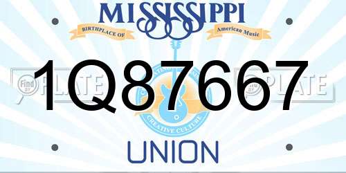 1Q87667 Mississippi License Plate