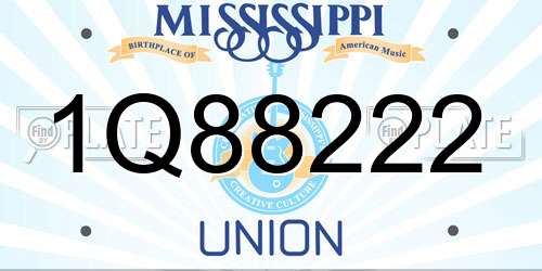 1Q88222 Mississippi License Plate