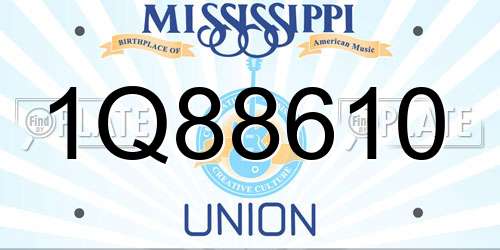1Q88610 Mississippi License Plate