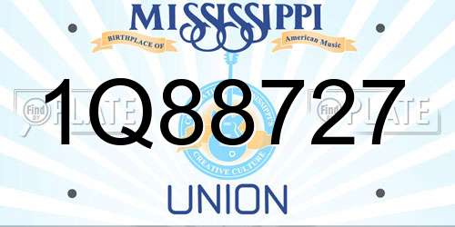 1Q88727 Mississippi License Plate