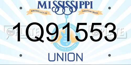 1Q91553 Mississippi License Plate