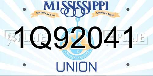 1Q92041 Mississippi License Plate