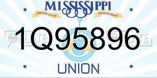 1Q95896 Mississippi License Plate