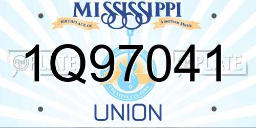 1Q97041 Mississippi License Plate