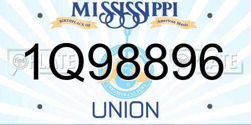 1Q98896 Mississippi License Plate