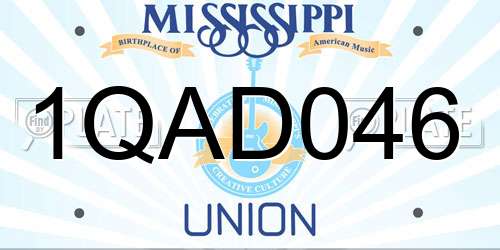 1QAD046 Mississippi License Plate
