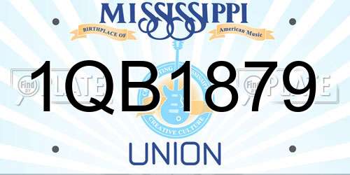 1QB1879 Mississippi License Plate