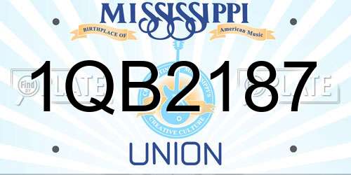 1QB2187 Mississippi License Plate