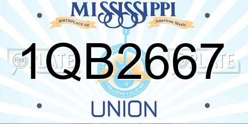1QB2667 Mississippi License Plate