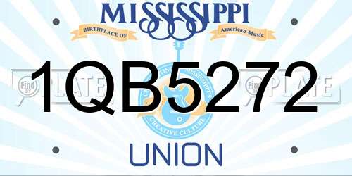 1QB5272 Mississippi License Plate