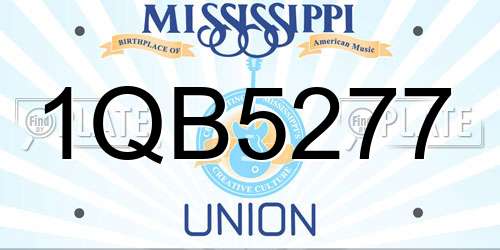 1QB5277 Mississippi License Plate
