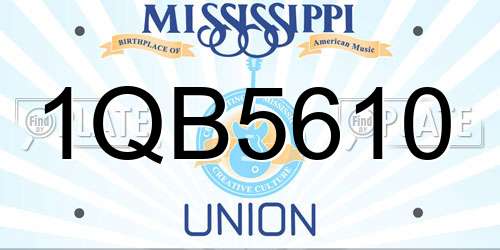 1QB5610 Mississippi License Plate