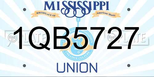 1QB5727 Mississippi License Plate