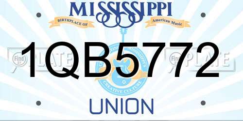 1QB5772 Mississippi License Plate