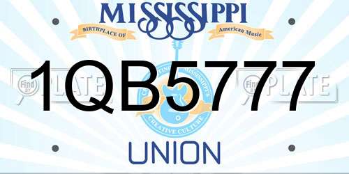 1QB5777 Mississippi License Plate