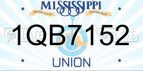1QB7152 Mississippi License Plate