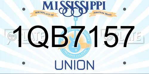 1QB7157 Mississippi License Plate