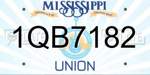 1QB7182 Mississippi License Plate