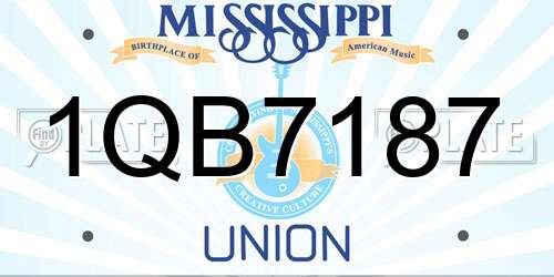 1QB7187 Mississippi License Plate