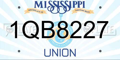 1QB8227 Mississippi License Plate