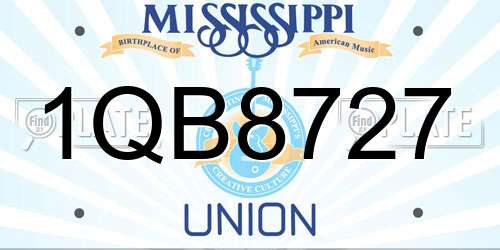 1QB8727 Mississippi License Plate