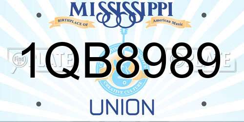 1QB8989 Mississippi License Plate