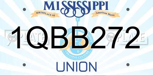 1QBB272 Mississippi License Plate
